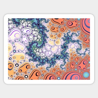 Decorative aquatic paisley pattern fractal image Sticker